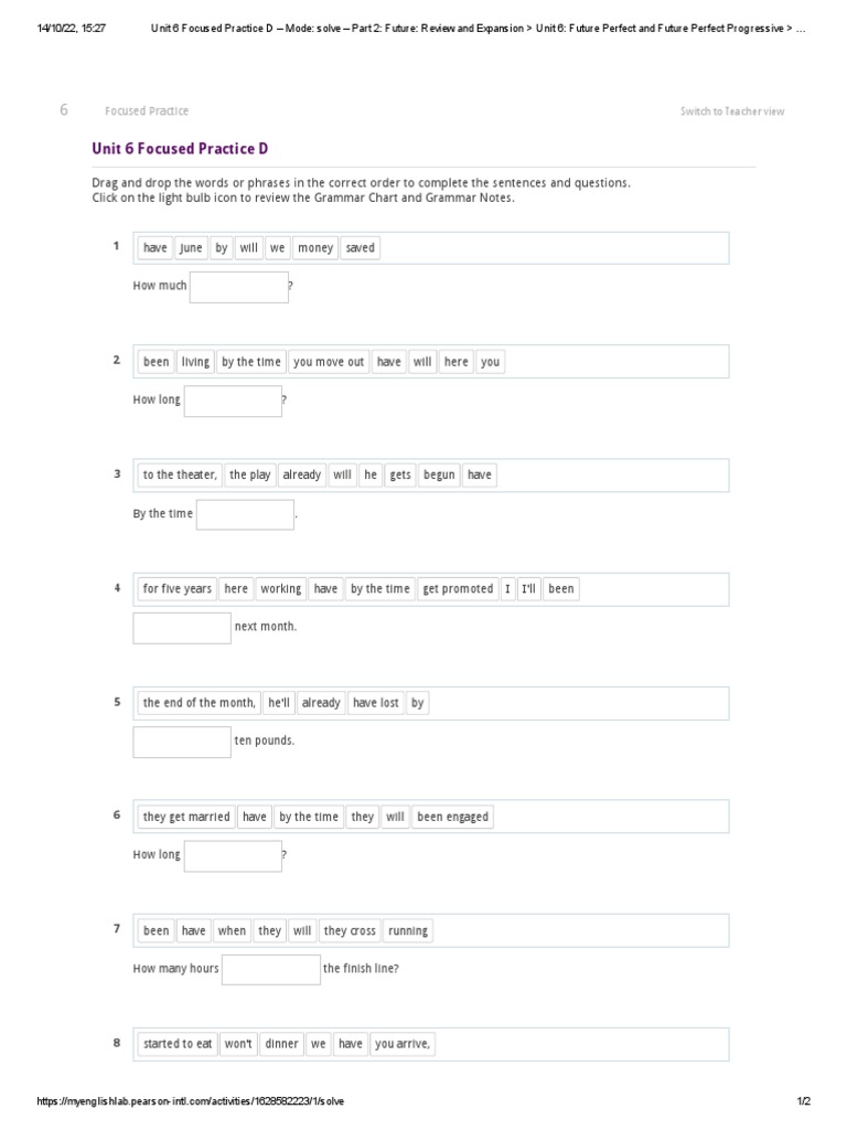 Future Perfect Practice Exercises | PDF