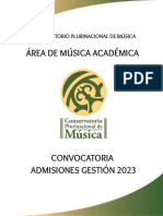 Convocatoria Admisiones Académica 2023