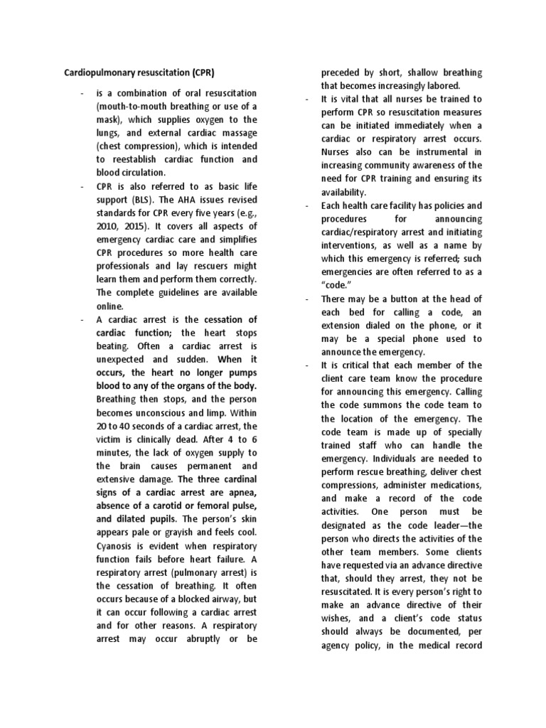 Cardiopulmonary Resuscitation | PDF | Cardiopulmonary Resuscitation ...