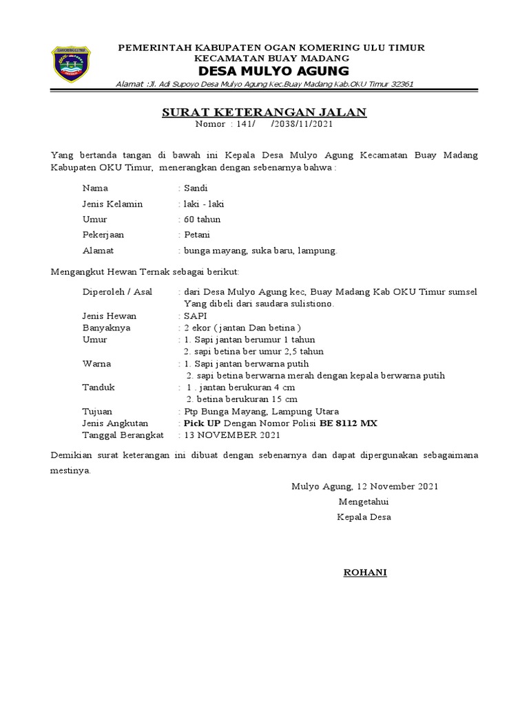 Surat Jalan Sapi Pdf