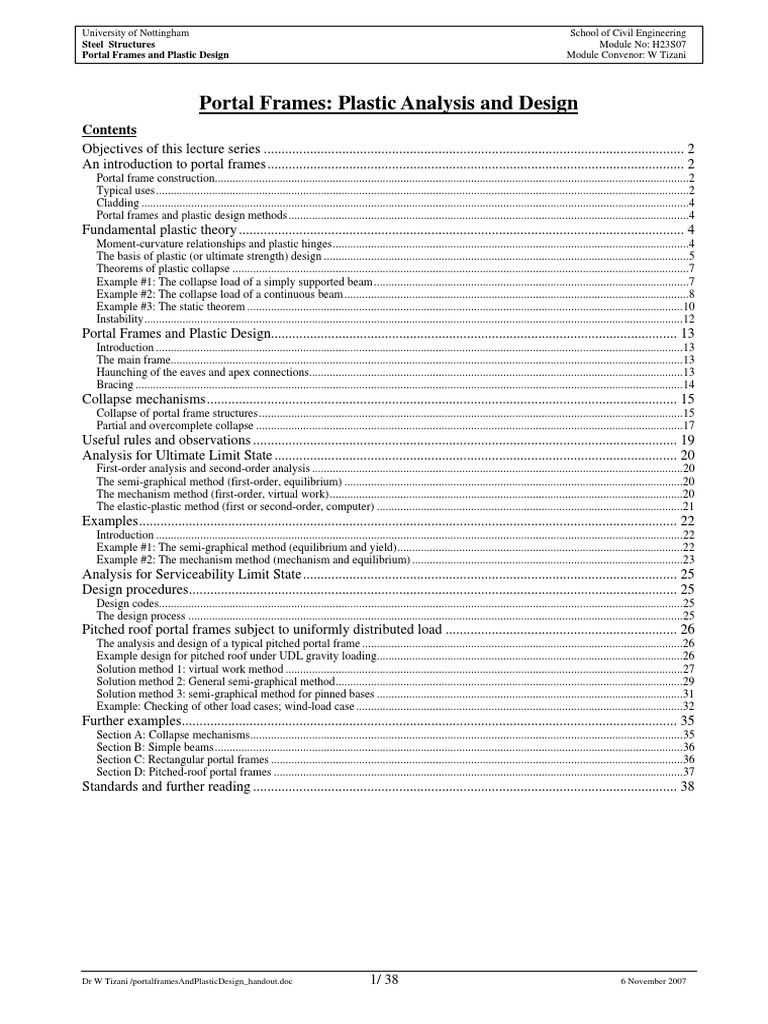 Design Of Portal Frame 3 Pdf Bending Beam Structure
