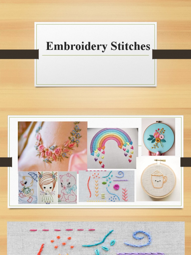 Embroidery Stitches PDF Embroidery Stitches Stitches (Textile Arts)