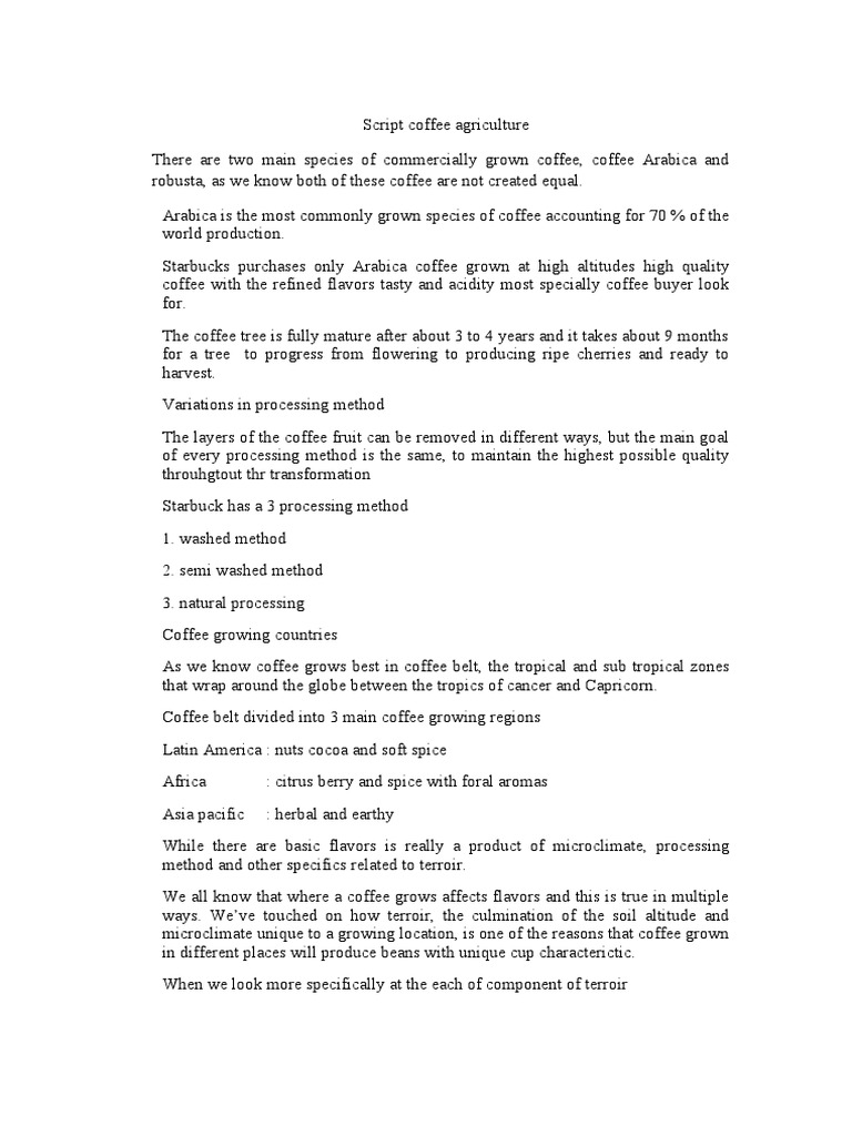 Script Coffee Agriculture | PDF | Coffee | Botany