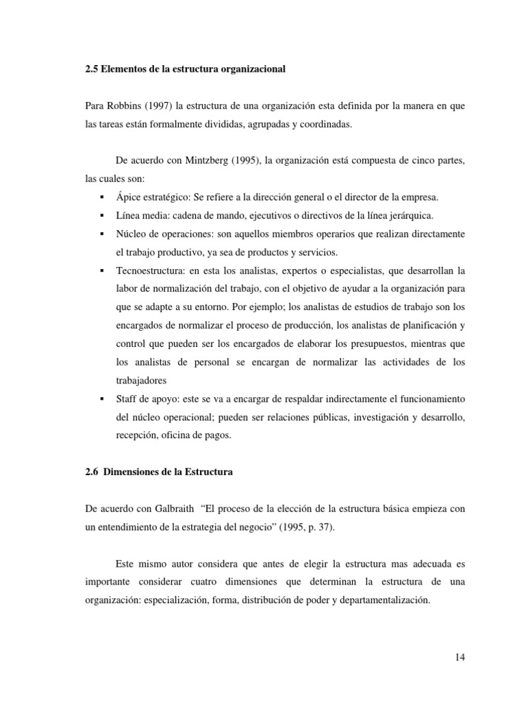 3 Elementos de La Estructura Organizacional | PDF | Toma de decisiones ...