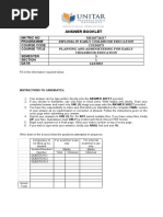 CSZD1073 Planning and Administering For Early Childhood Education