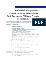 requisitos de inscripción de vehículos importados