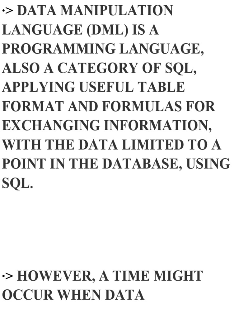 Data Manipulation Language PDF