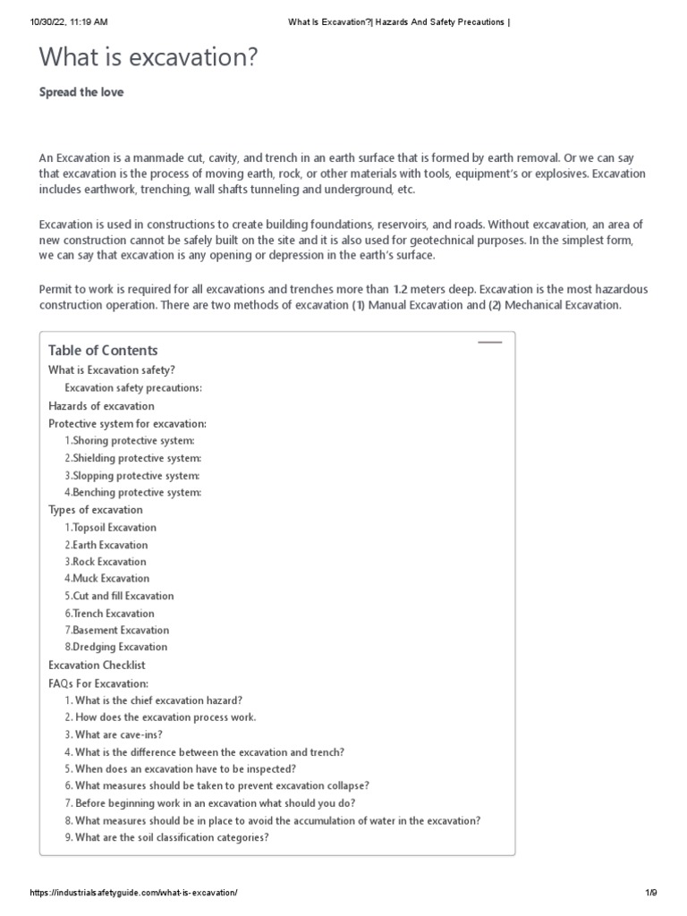 Excavation Safety Hazards & Precautions | PDF | Trench | Basement