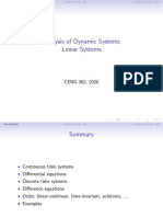 Analysis of Linear Systems in Discrete and Continuous Time