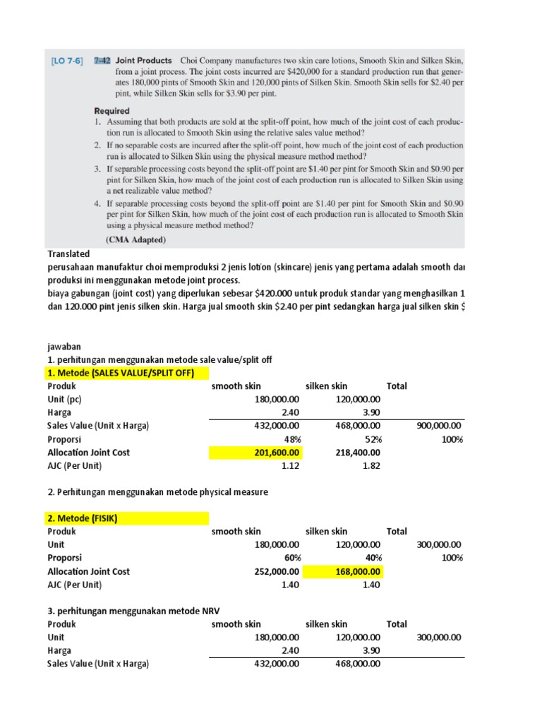 Latihan Soal Joint Product Pdf