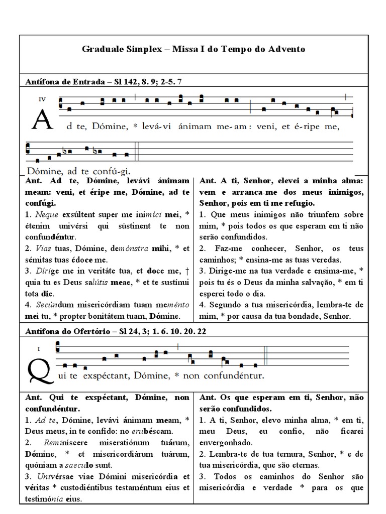 Missa I e II do Advento - Graduale Simplex | PDF | Crença e doutrina ...