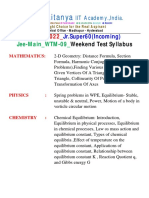 01 13-08-2022 JR - Super60 (Incoming) Jee-Main WTM-09 Weekend Test Syllabus