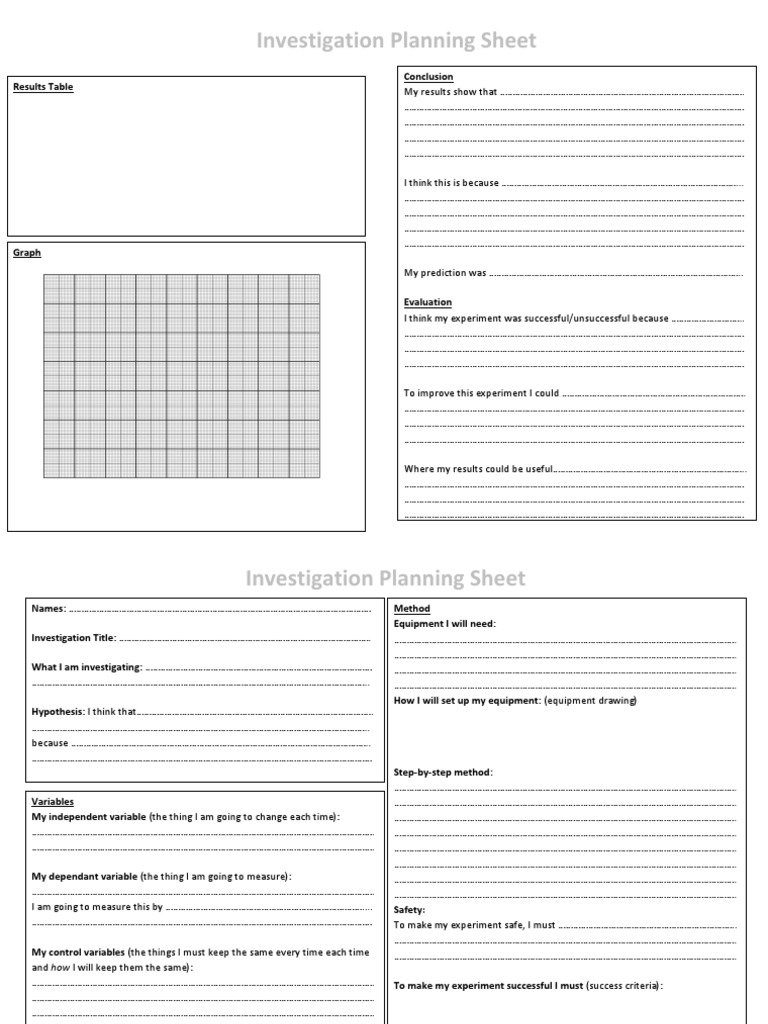 Investigation Sheet | PDF | Methodology | Statistics