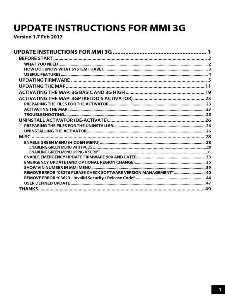 MMI 3G Update Instructions Guide | PDF | Booting | Computer Architecture
