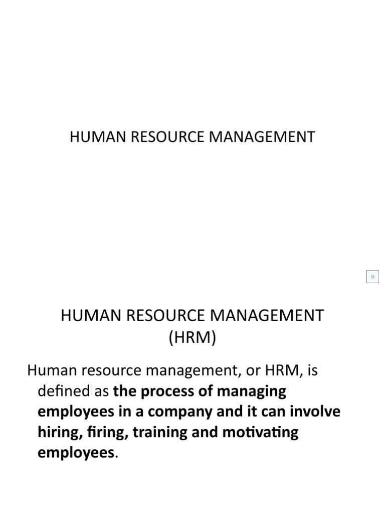 Human Resource Management PDF Human Resource Management Human