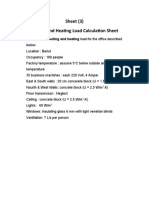 Cooling Load Calculation Sheet
