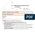 AE2 Writing Midterm Sample Test (Since 2223) - Test Paper-2