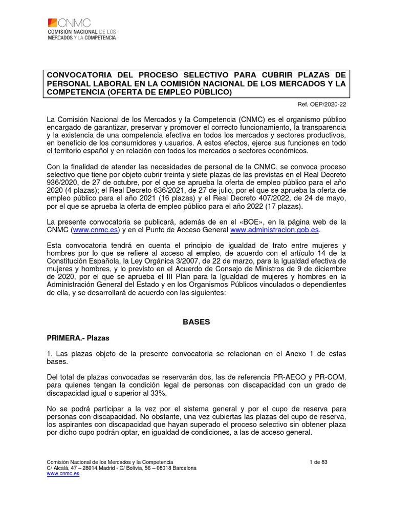 Bases 37plazas OEP PDF Gobierno Justicia