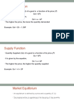Demand and Supply Functions and Mkt. Equilibrium