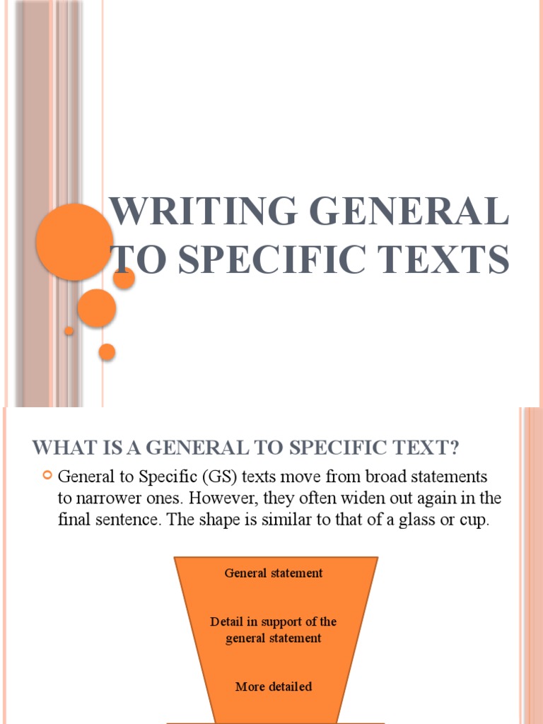 General to Specific Writing Guide | PDF | Verb | Pollution