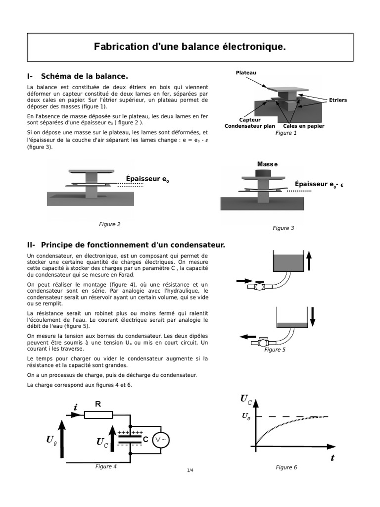 Schéma et fonctionnement d'une balance électronique | PDF ...