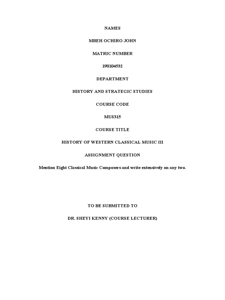 Classical Period Composers 2 | PDF | Wolfgang Amadeus Mozart | Ludwig ...