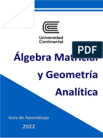 Guía de Trabajo - Algebra Matricial y Geometría Analítica 2020-20