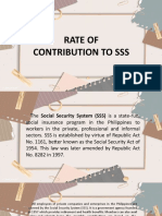 Rate of Contribution To SSS