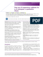 Factors Affecting Use of Magnesium Sulphate For Pre-Eclampsia or Eclampsia - A Qualitative Evidence Synthesis