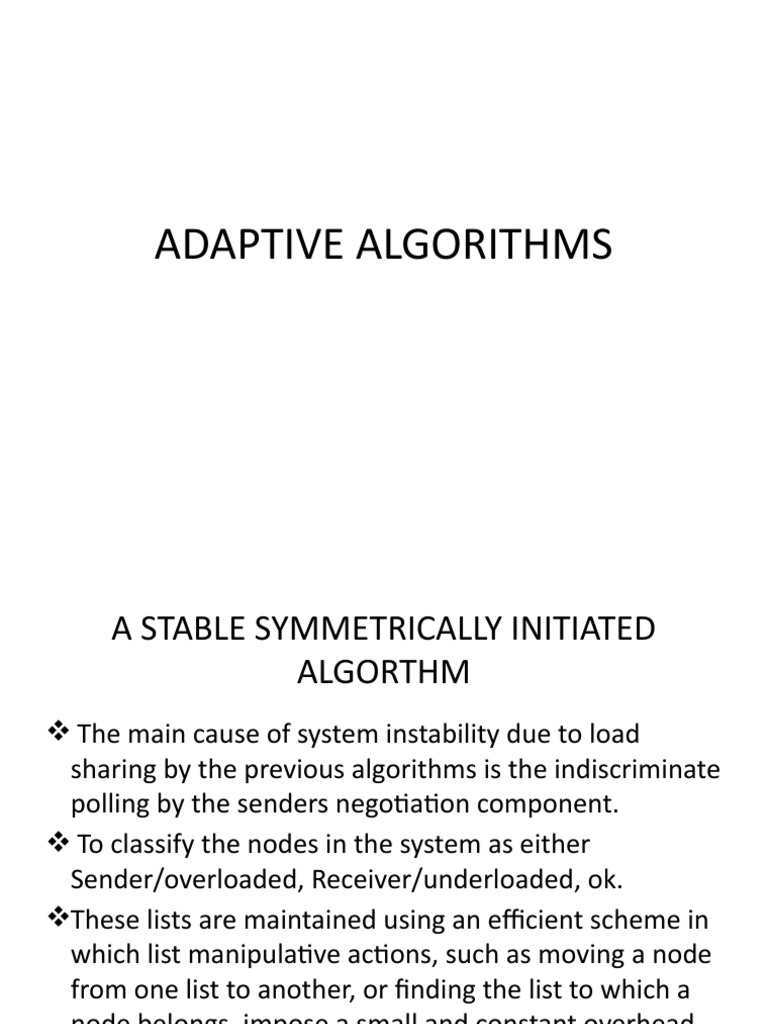 Stable Adaptive Algorithm Overview | PDF | Computer Engineering ...