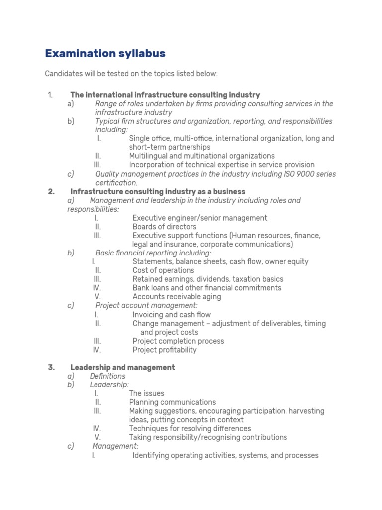 Examination Syllabus PDF Consultant Corporate Social Responsibility