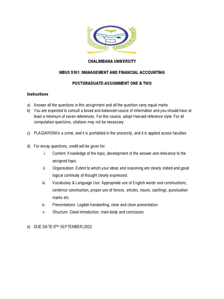 Management & Financial Accounting Assignment | PDF | Debits And Credits ...