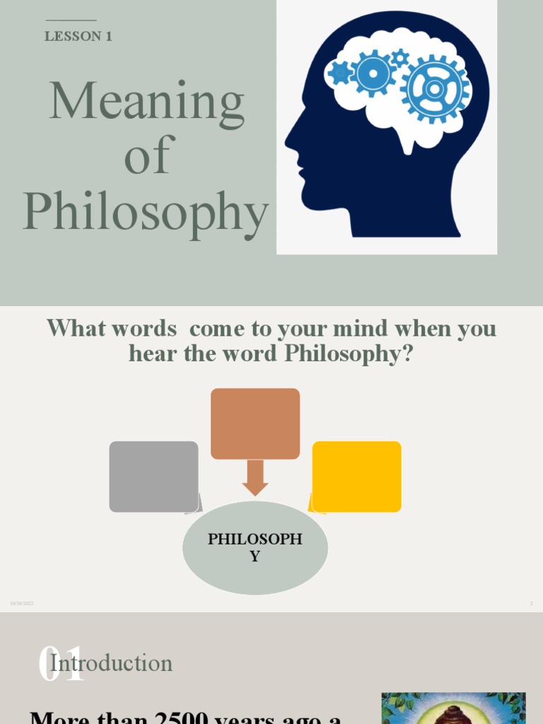 Lesson 1 Meaning of Philosophy PDF