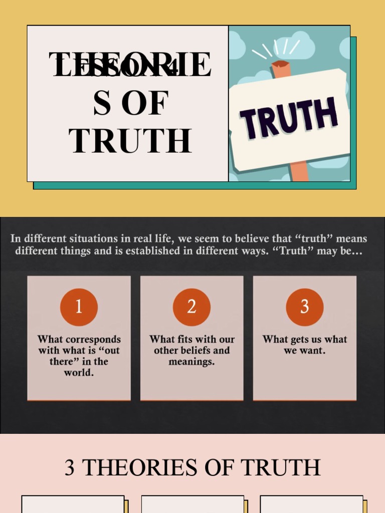 Lesson 4 Theories of Truth PDF Truth Correspondence Theory Of Truth