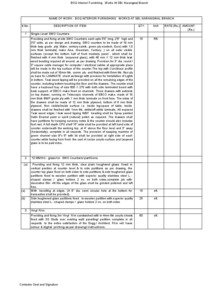 220720221747Boq Interior Work PDF Door Countertop