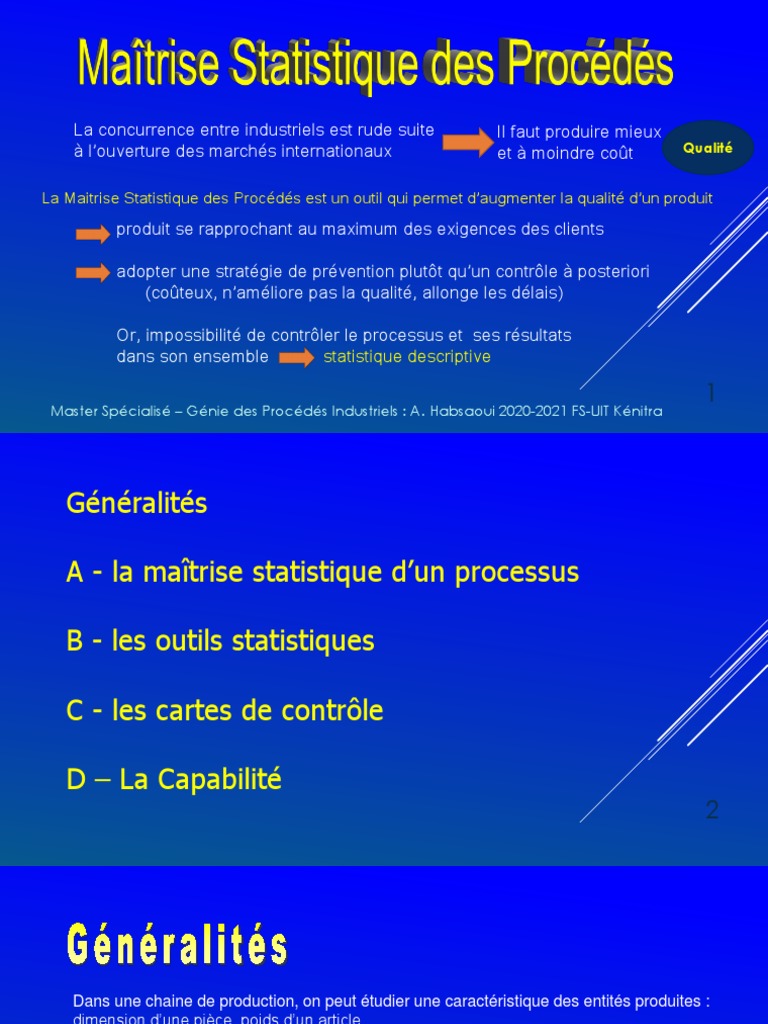 Maîtrise Statistique des Procédés | PDF | Technologie et ingénierie