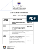 DMOS-least mastered competency