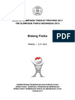Bidang Fisika: Seleksi Olimpiade Tingkat Provinsi 2011 Tim Olimpiade Fisika Indonesia 2012