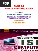 Class-Xii Subject:-Computer Science: Chapter-12 Inheritance and Polymorphism