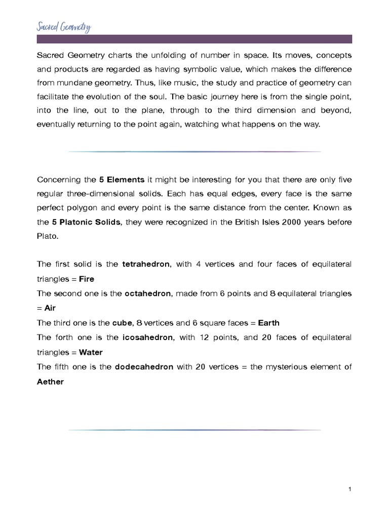 Sacred Geometry Numerology PDF