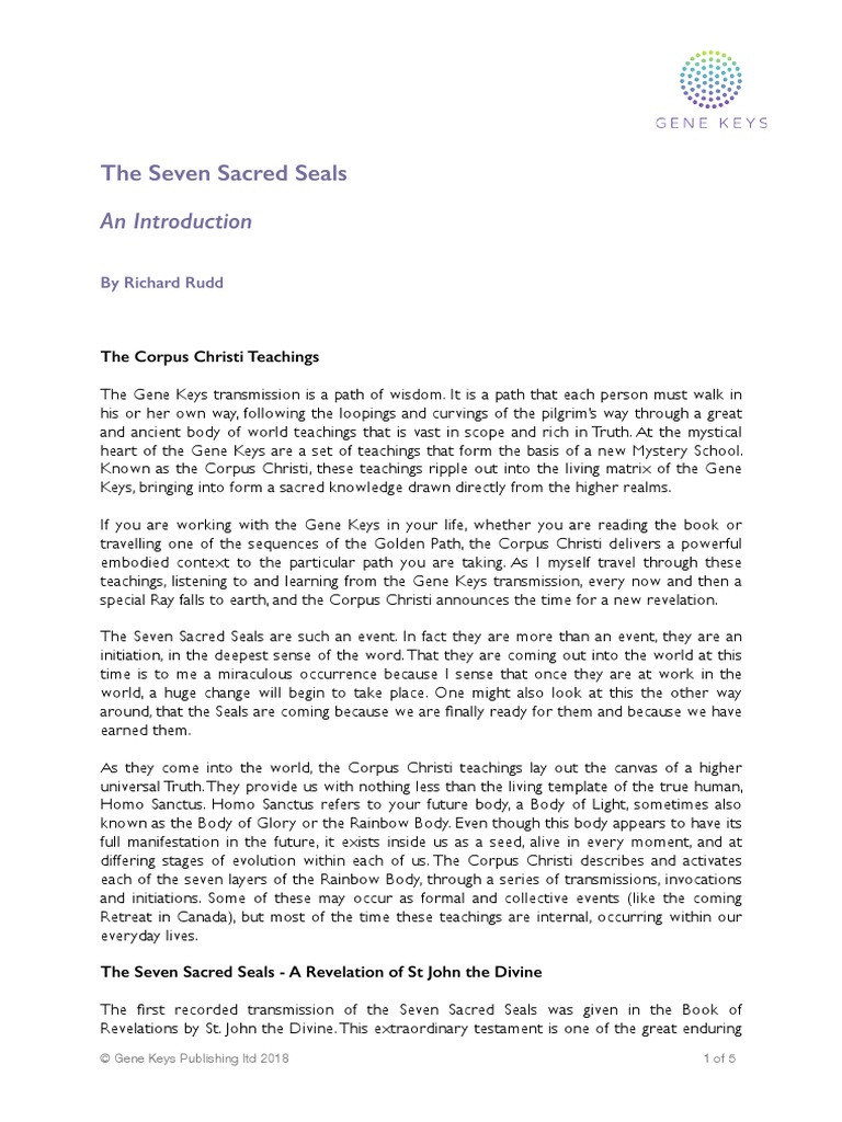 Seven Sacred Seals Intro | PDF