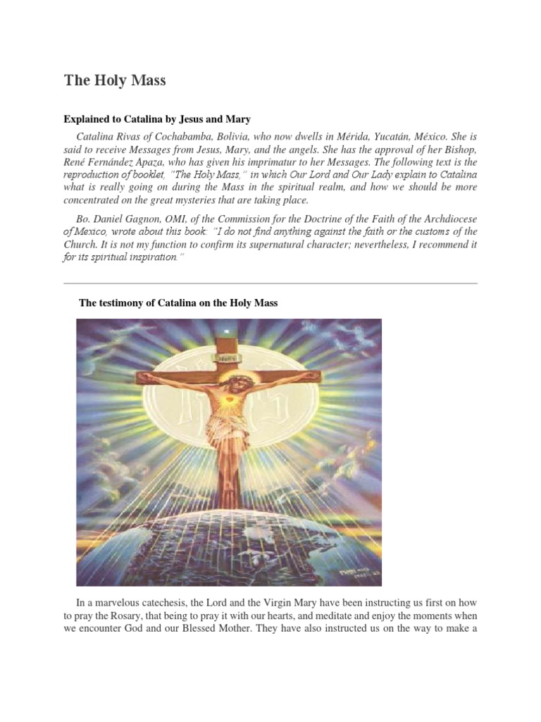 The Holy Mass As Explained by Mother Mary To Catalina Rivas | PDF ...