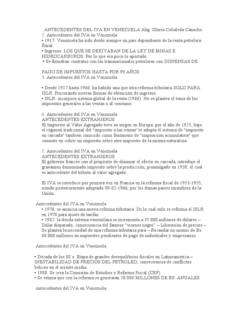 Origen del IVA en Venezuela | PDF | Impuestos | Impuesto al valor agregado