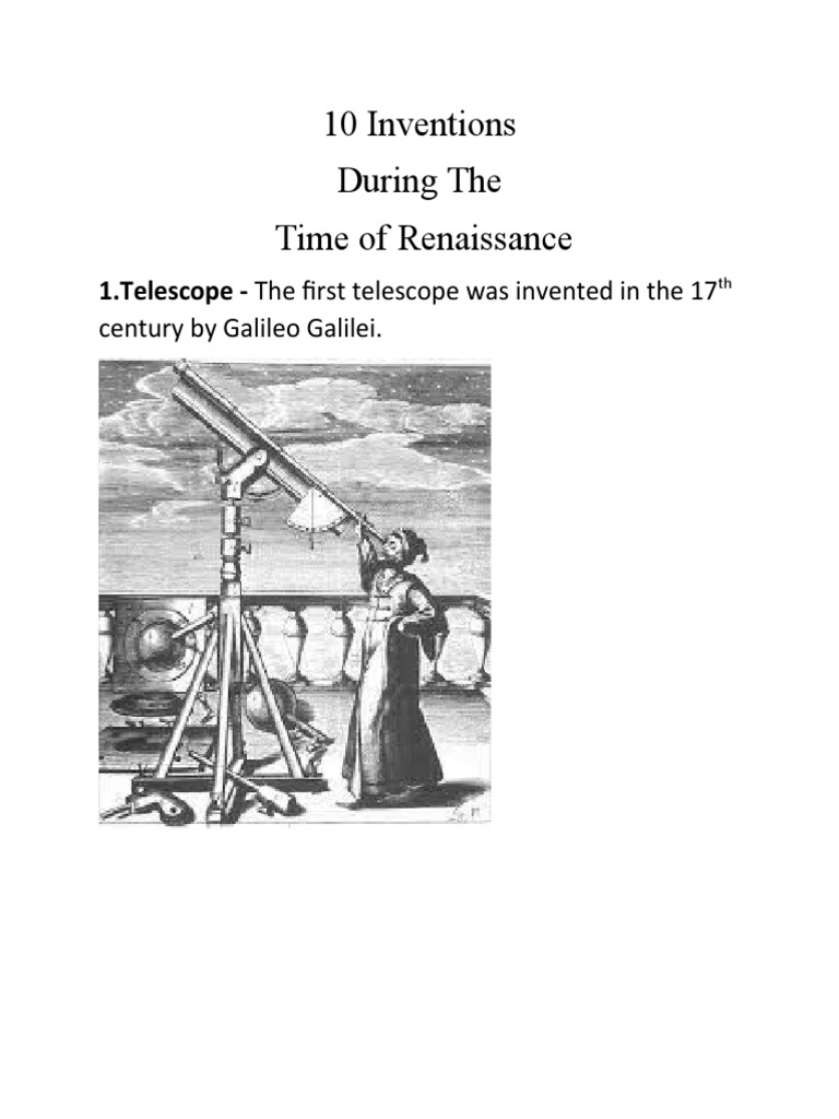 Inventions During The Renaissance PDF