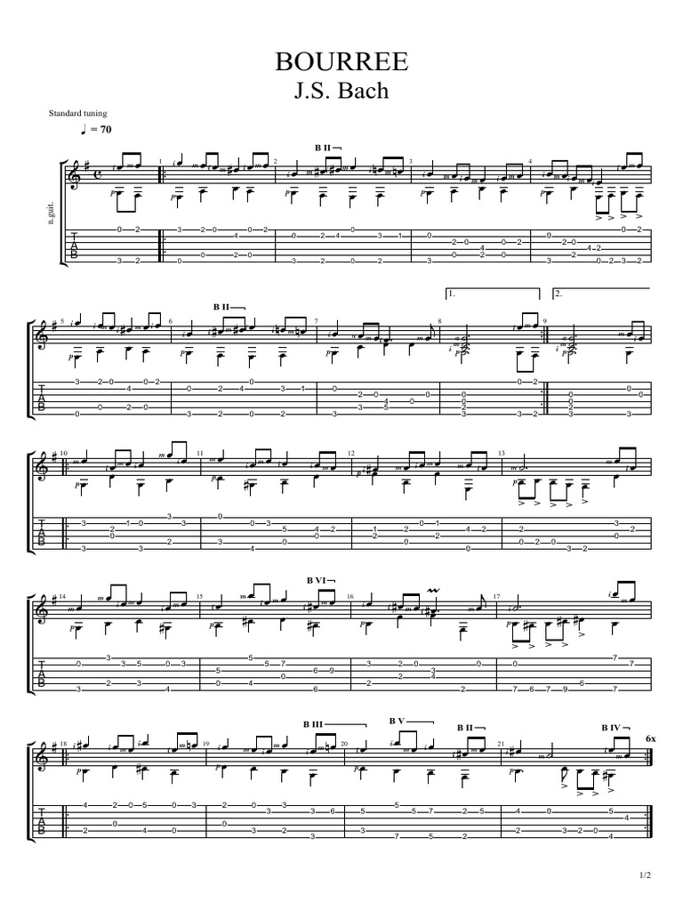 An Analysis of J.S. Bach's Bourrée in B Minor | PDF