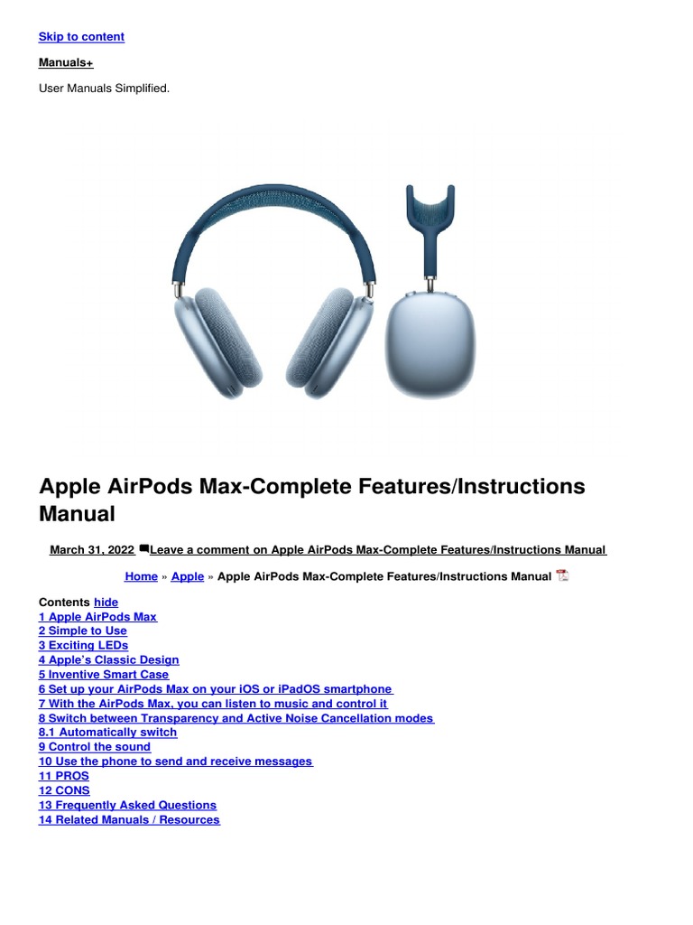 APPLE AIRPODS USER MANUAL PDF visual data 2