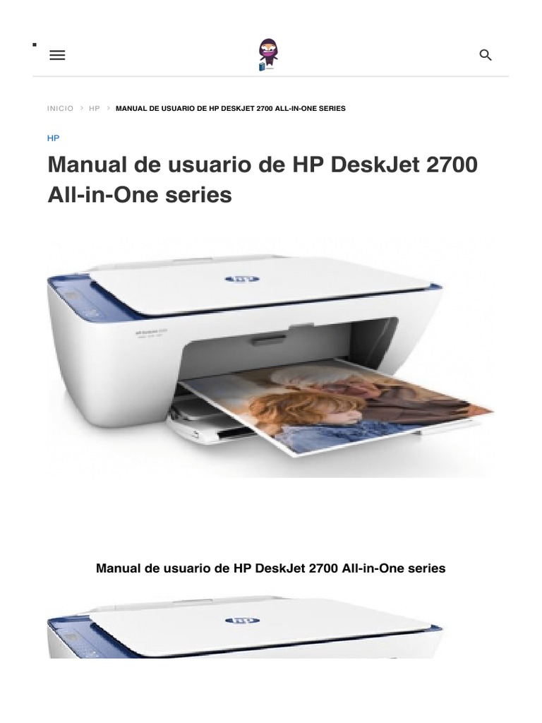 Manual de Usuario de HP DeskJet 2700 All in One Series Manuales 