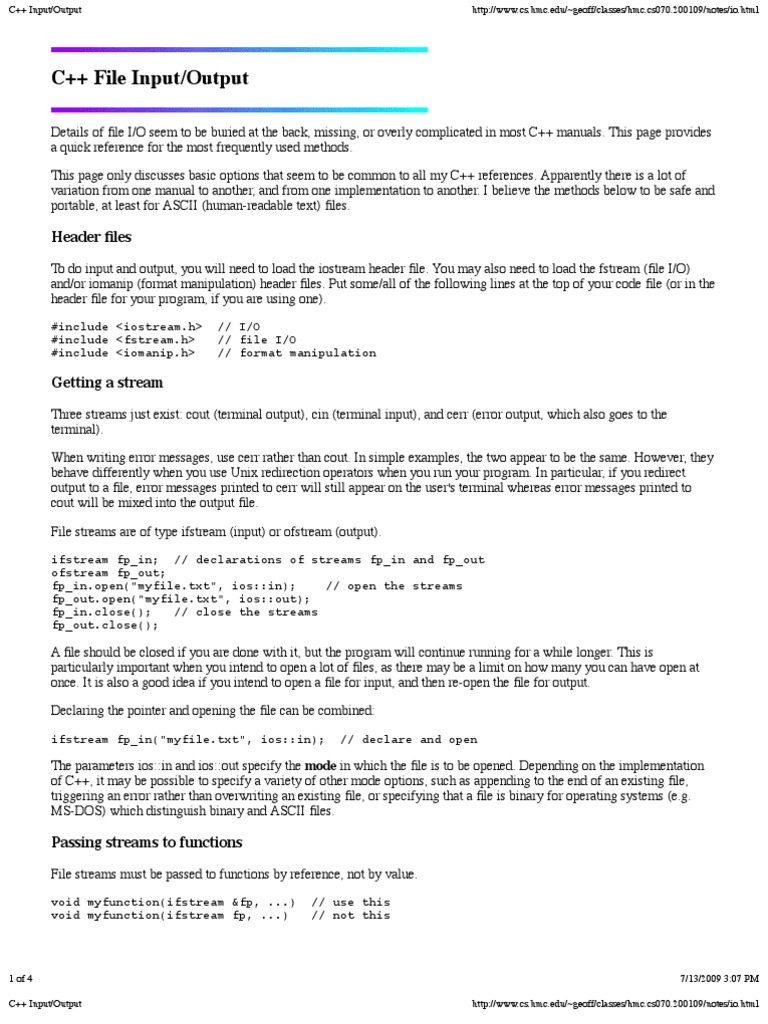 C++ Input Output | PDF | Parameter (Computer Programming) | C++