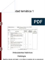 Historia y niveles de organización celular y tisular