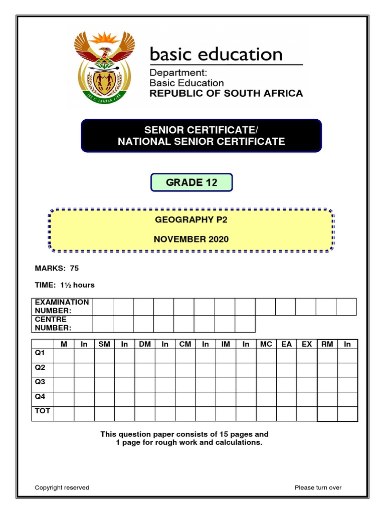 Geography P2 Nov 2020 Eng Pdf Geographic Information System Geography